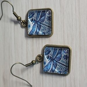 Blue Dragonfly Earrings